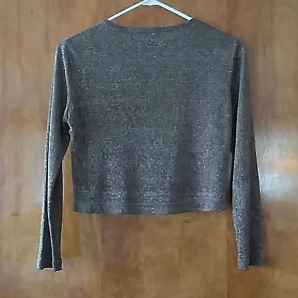 Vintage JS Collection Cropped Gold Flecked Thin Cardigan Style Sweater - Picture 4 of 7